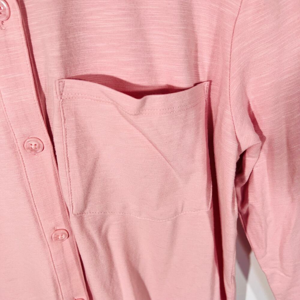 Belle by Kim Gravel Shirt XXS Mauve Slub Knit Button Front Long Sleeve Casual - Picture 6 of 12